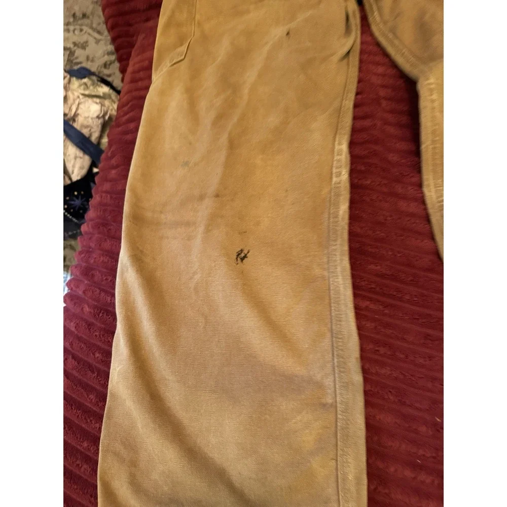 VINTAGE Carhartt Adult‎ Tan Overalls 60s Duck Double Knee Mens Union 40 X 30